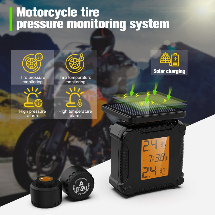 Solar Motorcycle Tire Pressure Monitor Color Screen High Precision Sensor ÎҵÄÉ̵ê