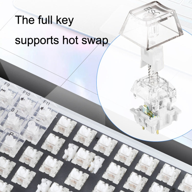 100 Keys Customized Gaming Wired Mechanical Keyboard Transparent Keycap