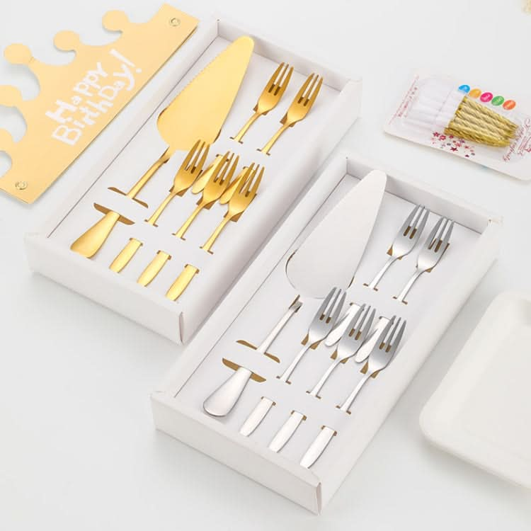 6pcs/set Stainless Steel Cake Knife And Fork Set-Reluova