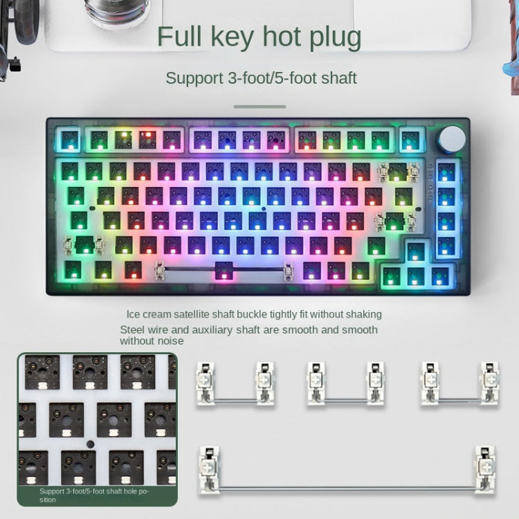 82 Keys Bluetooth Wireless 3-mode RGB Hot-plug Customized Mechanical Keyboard Kit