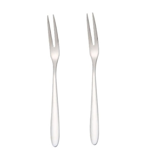 2pcs 304 Stainless Steel Fruit Cake Fork Plating Titanium Tableware-Reluova