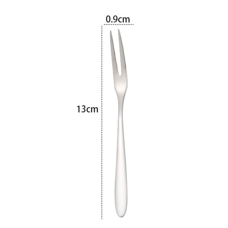 2pcs 304 Stainless Steel Fruit Cake Fork Plating Titanium Tableware-Reluova