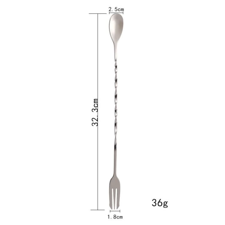 Large 410 Stainless Steel Double Head Spoon Thread Cocktail Mixing Spoon Reluova