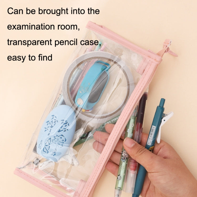 3pcs PVC Student Stationery Storage Transparent Pencil Bag Exam Transparent Zipper Pencil Bag My Store