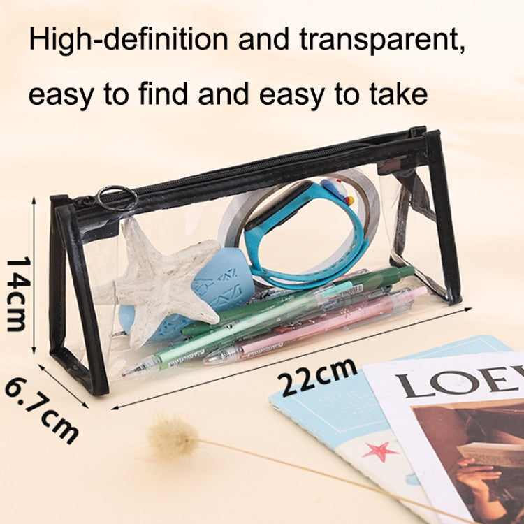 3pcs PVC Student Stationery Storage Transparent Pencil Bag Exam Transparent Zipper Pencil Bag My Store