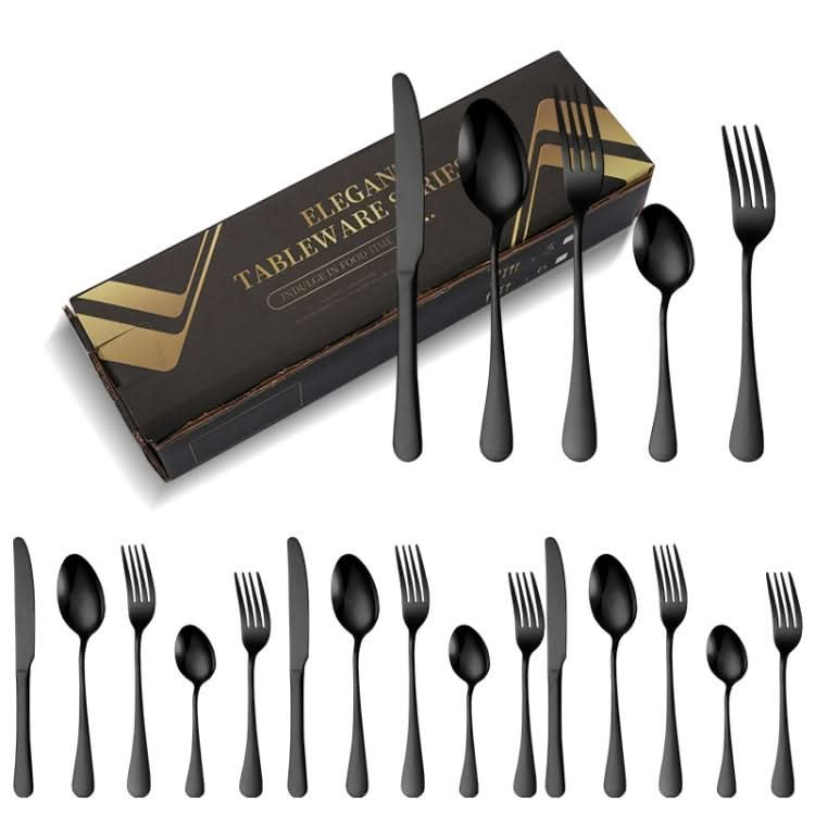 20pcs/set Carton Boxed Gold-Plated Stainless Steel Knife and Fork Set Western Cutlery-Reluova