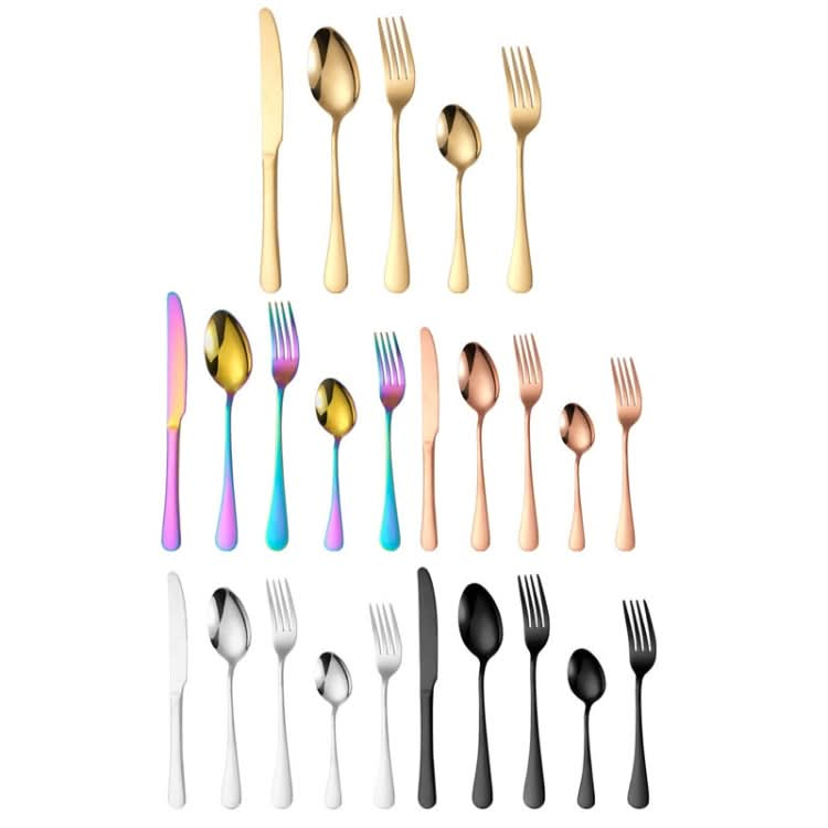 20pcs/set Carton Boxed Gold-Plated Stainless Steel Knife and Fork Set Western Cutlery-Reluova