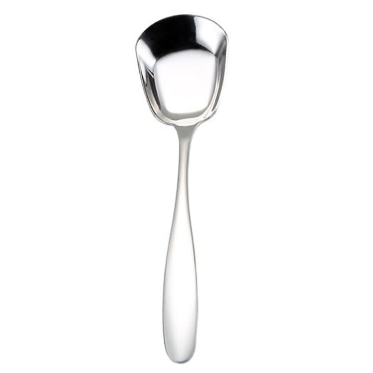 Small 304 Stainless Steel Spoon Glossy Thickened Flat Head Flat Bottom Serving Spoon Reluova