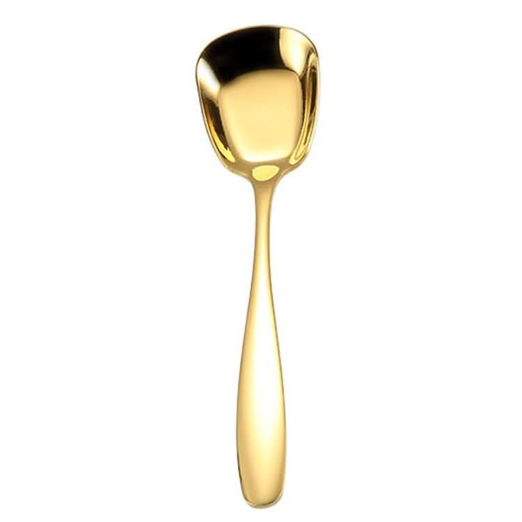 Small 304 Stainless Steel Spoon Glossy Thickened Flat Head Flat Bottom Serving Spoon Reluova