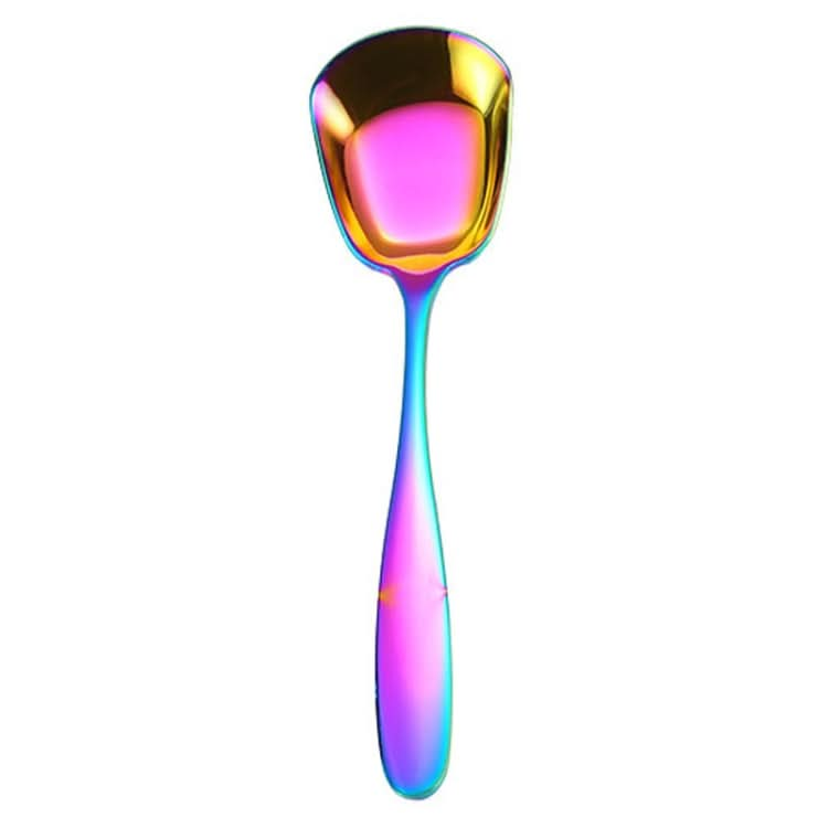 Small 304 Stainless Steel Spoon Glossy Thickened Flat Head Flat Bottom Serving Spoon Reluova