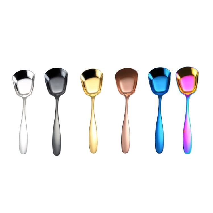 Small 304 Stainless Steel Spoon Glossy Thickened Flat Head Flat Bottom Serving Spoon Reluova