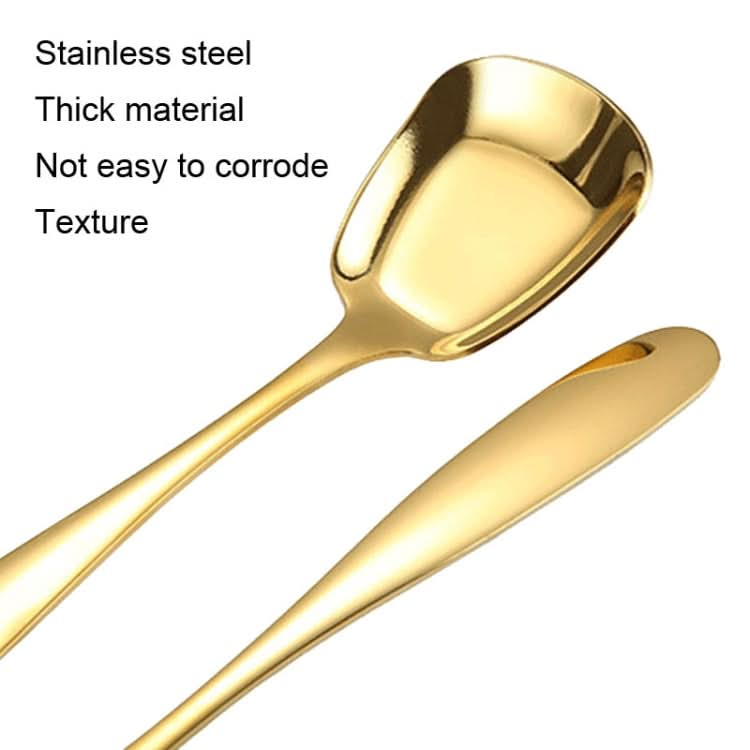 Small 304 Stainless Steel Spoon Glossy Thickened Flat Head Flat Bottom Serving Spoon Reluova