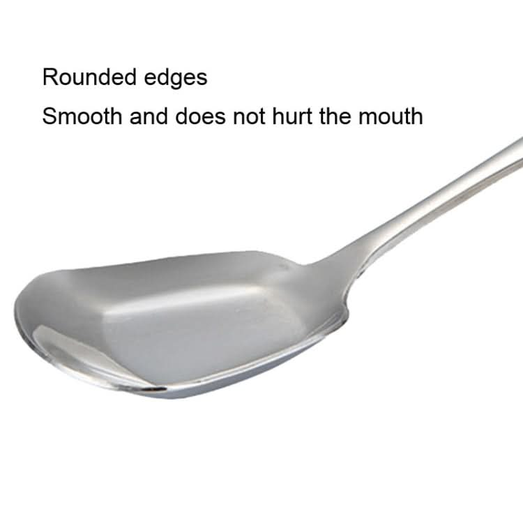 Small 304 Stainless Steel Spoon Glossy Thickened Flat Head Flat Bottom Serving Spoon Reluova