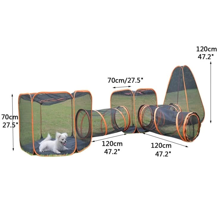 6-in-1 Cat Tent with Tunnel Portable Playpen Play Tents for Indoor and Outdoor - Reluova