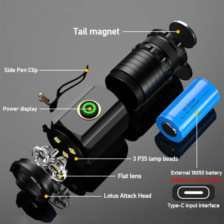 3 LED Mini Flashlight Rechargeable Waterproof 2000LM Super Bright Torch My Store