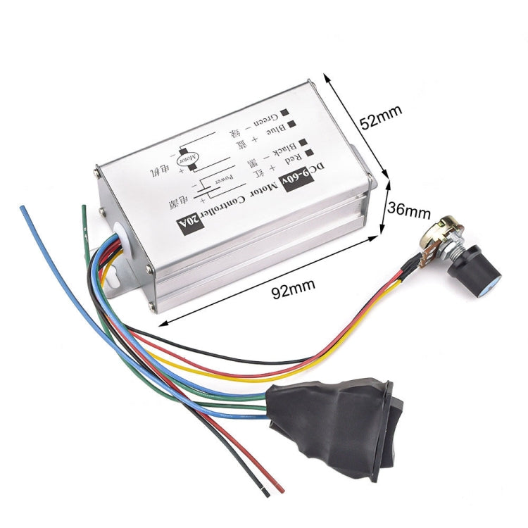 20A Forward And Reverse DC Speed Regulator 9-60V Pulse Wide Motor Driver PWM Control Board