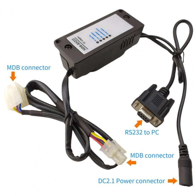 MDB-RS232 Adapter Box To Convert the MDB Bill Acceptor Data to PC RS232 With Indicator Light My Store