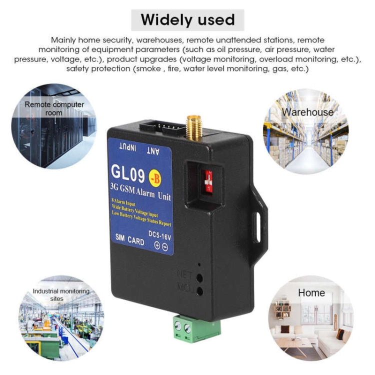 GL09-B 3G 8 Channel GSM SMS Alarm System Module For Battery Operated  Alert Reluova