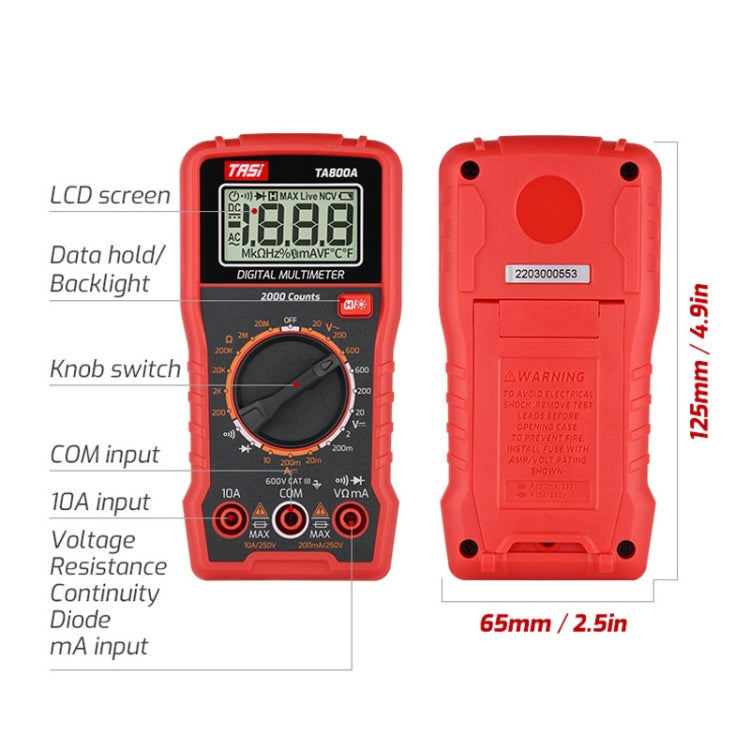 TASI TA800A Universal Meter Digital High Precision Full-Automatic Meter Reluova