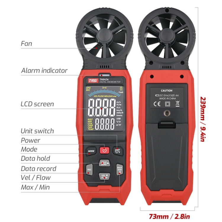 Portable Digital Wind Speed Meter Air Volume Tester