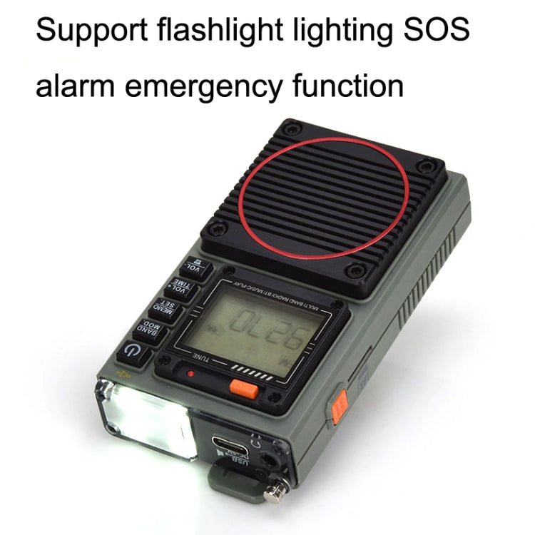 HanRongda HRD-787 High Performance Full Band Portable Bluetooth Card SOS Warning LED Lighting Radio Reluova