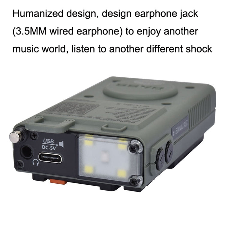 HanRongda HRD-787 High Performance Full Band Portable Bluetooth Card SOS Warning LED Lighting Radio