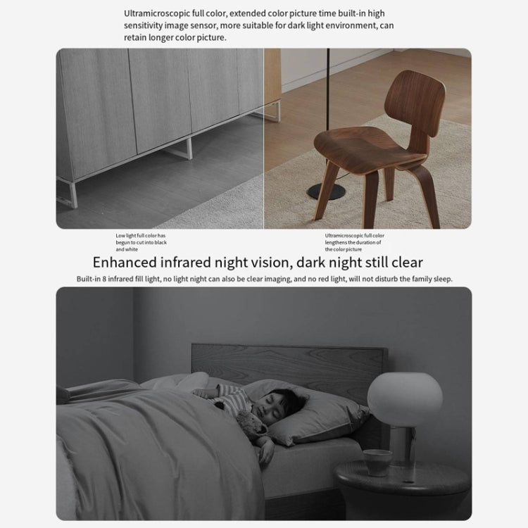 Original Xiaomi Mijia Smart Camera 3 PTZ Version 3K AI Detection Baby Monitor 5MP 360 Degree View Webcam Day & Night Work Infrared Night Vision, With US Plug Adapter