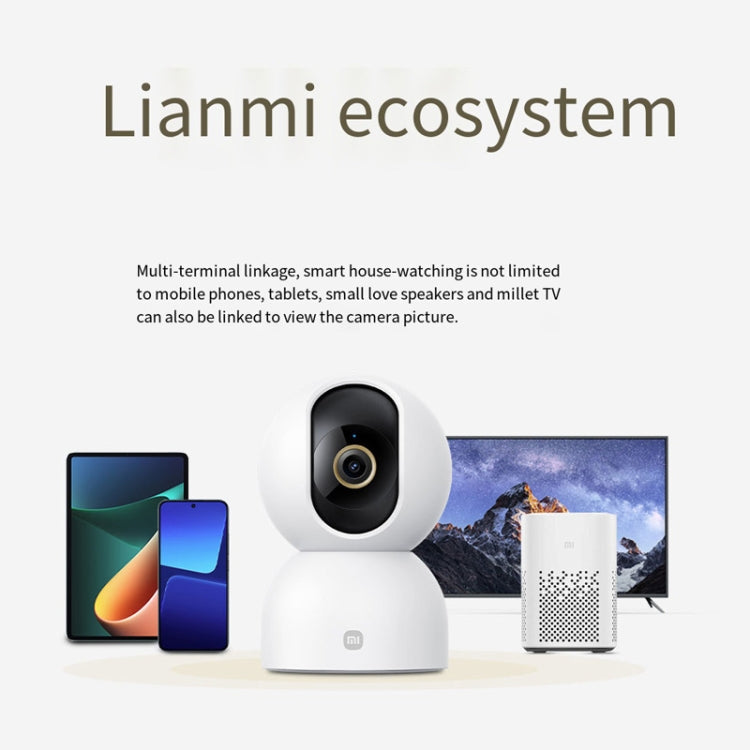 Original Xiaomi Mijia Smart Camera 3 PTZ Version 3K AI Detection Baby Monitor 5MP 360 Degree View Webcam Day & Night Work Infrared Night Vision, With US Plug Adapter Reluova