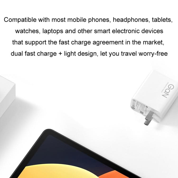 Original Xiaomi 67W GaN 1C+1A Dual Port Smart Fast Charger, US Plug