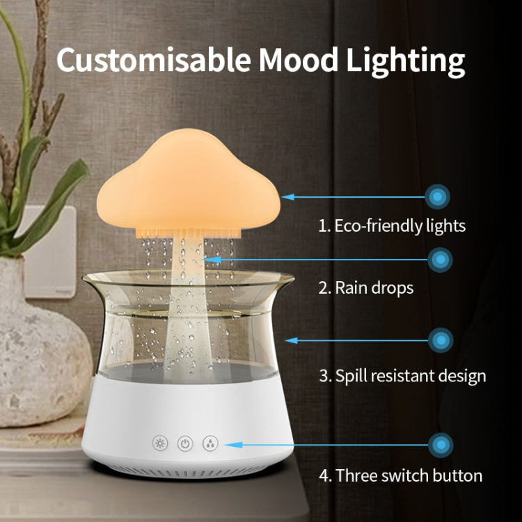 CH06 300ml Rain Humidifier Mushroom Cloud Colorful Night Lamp Aromatherapy Machine Reluova