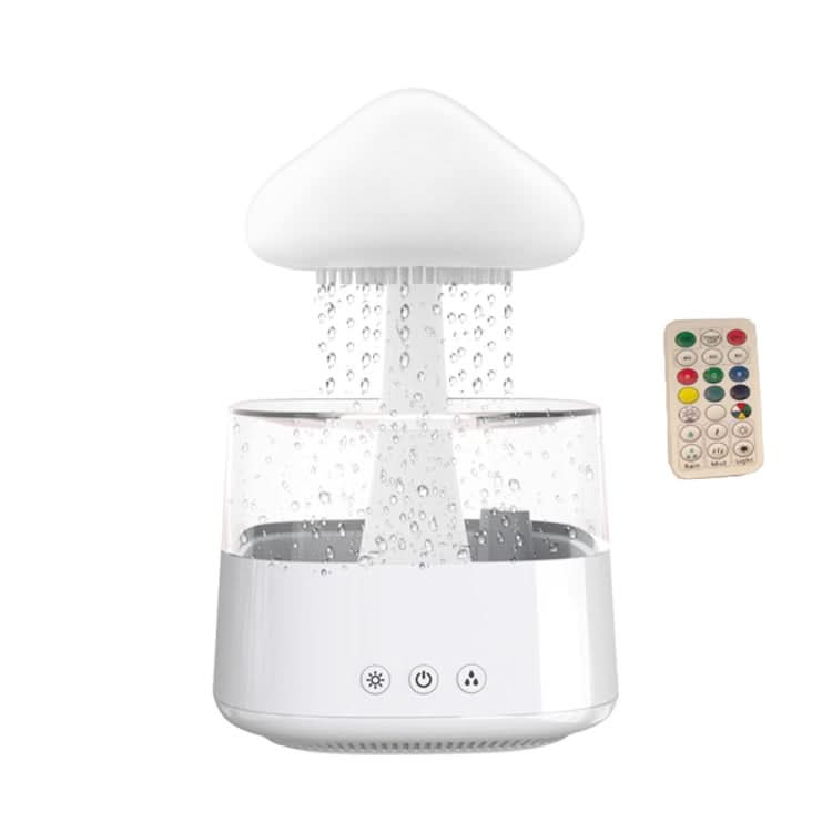 CH08 450ml Rain Humidifier Mushroom Cloud Colorful Night Lamp Aromatherapy Machine