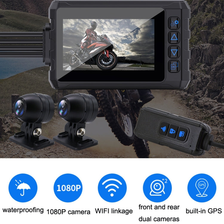 Built-in GPS Wireless WiFi Rainproof 1080P Double Recording Motorcycle Driving Recorder ÎҵÄÉ̵ê