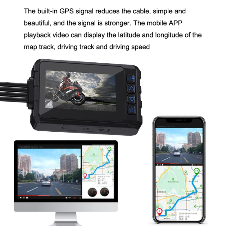 Built-in GPS Wireless WiFi Rainproof 1080P Double Recording Motorcycle Driving Recorder ÎҵÄÉ̵ê