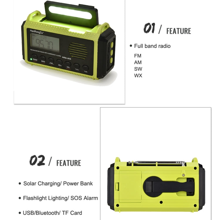 HanRongda HRD-905 Solar Charging LED Lighting Generation Disaster Prevention Emergency Full Band Radio Reluova