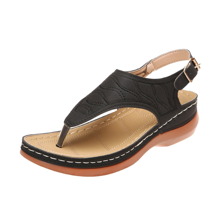 PU Leather Flip Flop Sandals Roman Style Adjustable Strap Sandals, Series 1