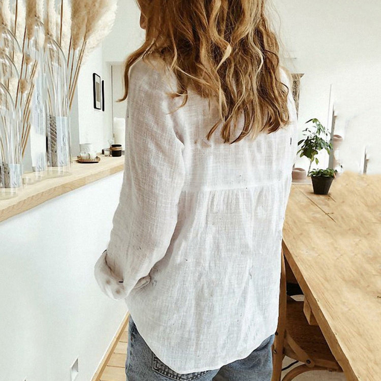 Spring And Autumn Casual Loose Long-Sleeved Breathable Linen Shirt, Series 1 My Store