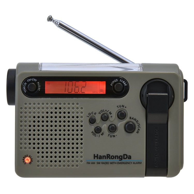 HanRongda HRD-900 LED Lighting Solar Hand Crank Power Generation NOAA Weather Warning Radio