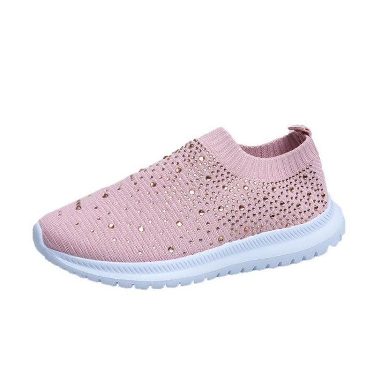 Spring and Autumn Rhinestone Flying Woven Women Sneakers Casual Breathable Shoes, Series 1 My Store