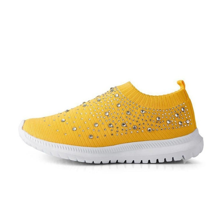 Spring and Autumn Rhinestone Flying Woven Women Sneakers Casual Breathable Shoes, Series 1