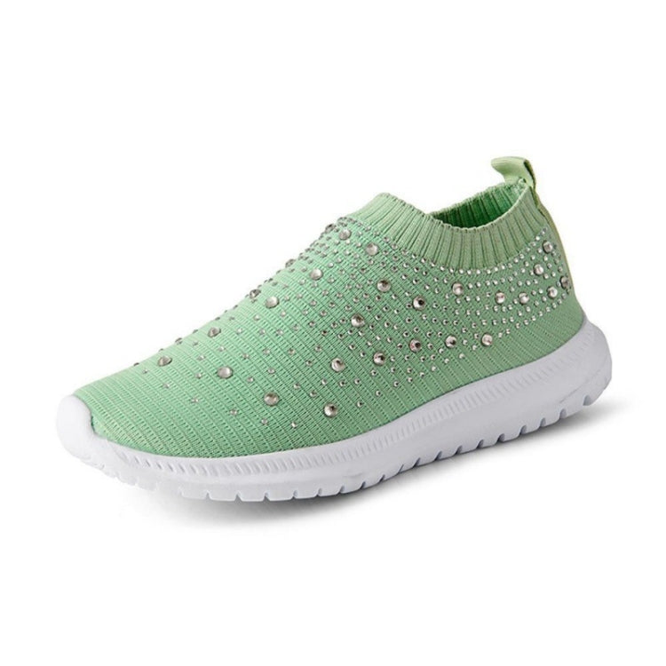 Spring and Autumn Rhinestone Flying Woven Women Sneakers Casual Breathable Shoes, Series 3