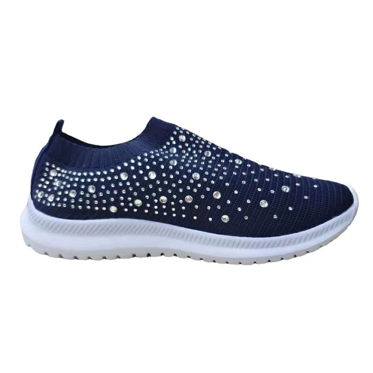 Spring and Autumn Rhinestone Flying Woven Women Sneakers Casual Breathable Shoes, Series 3