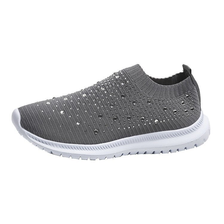 Spring and Autumn Rhinestone Flying Woven Women Sneakers Casual Breathable Shoes, Series 2 My Store