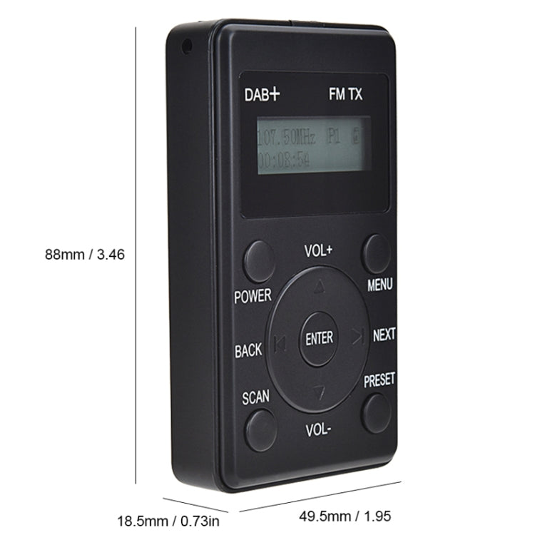 HanRongda HRD-100 Portable Digital Display DAB+ / DAB / FM Radio