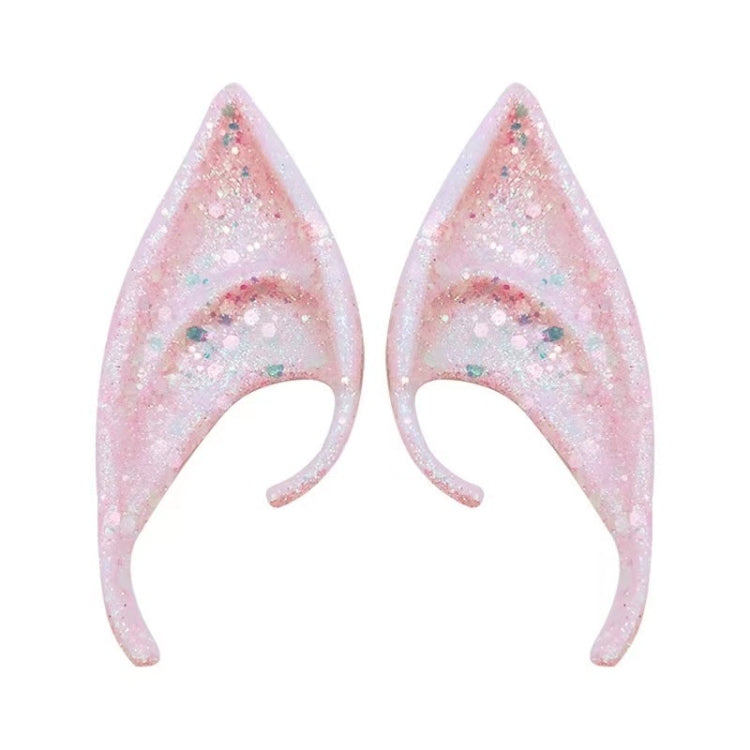 1pair Latex Elf Ears With Glitter Halloween Party Pixie Ears Cosplay Props