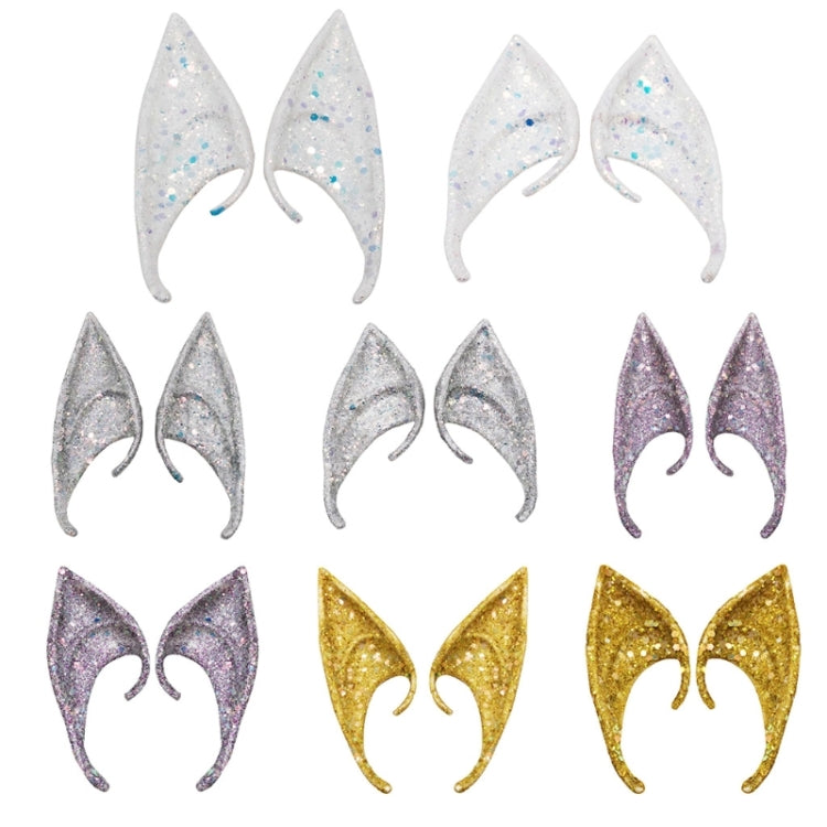 1pair Latex Elf Ears With Glitter Halloween Party Pixie Ears Cosplay Props