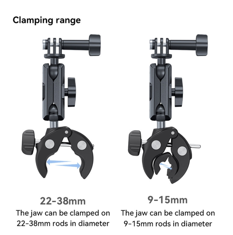 TELESIN Plastic Crab Claw Handlebar Tube Clamp For Sports Camera Mobile Phones Reluova