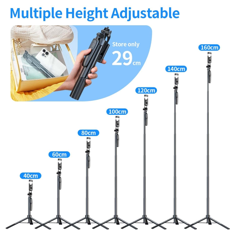 Pixel ST2 1.6m Anti Shake Selfie Stick Head Tripod Handheld Portable Folding Remote Control Outdoor Photo Stands Reluova