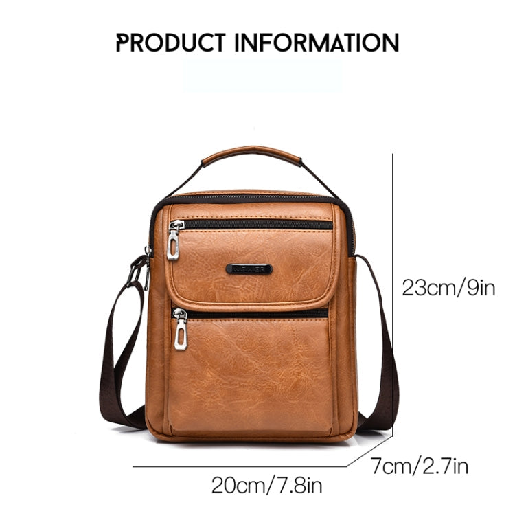 WEIXIER Retro Men Small Satchel Bag PU Shoulder Bag Commuter Messenger Bag Reluova