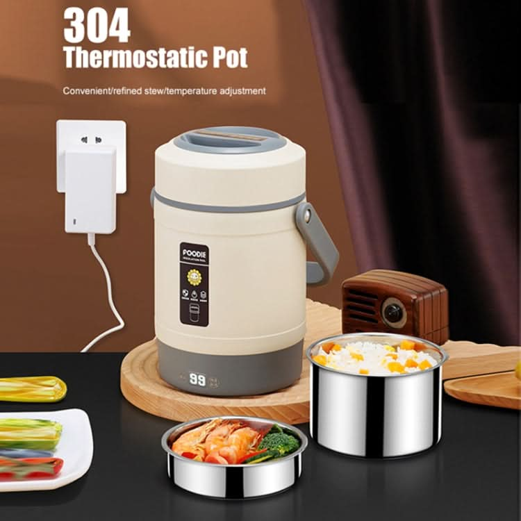 2.0L 304 Food Grade Insulated Lunch Box Electric Thermostat Lunch Bucket, CN Plug-Reluova