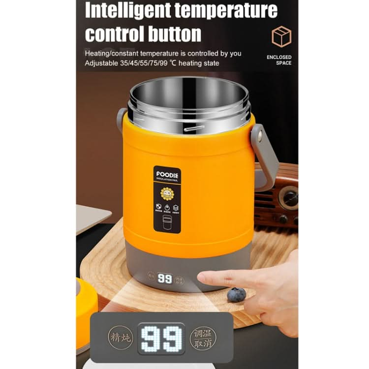 2.0L 304 Food Grade Insulated Lunch Box Electric Thermostat Lunch Bucket, CN Plug-Reluova